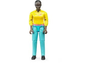 Bruder 60404 Frau mit dunklem Hauttyp und türkiser Hose