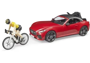 Bruder 3485 BRUDER Roadster mit Rennrad und Radfahrerin