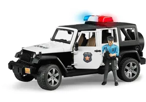 Bruder 2526 Jeep Wrangler Unlimited Rubicon Polizei Fahrzeug mit Polizist und Ausstattung