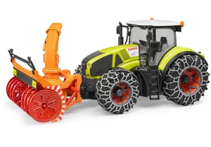 Bruder 3017 Claas Axion 950 mit Schneeketten und Schneefräse
