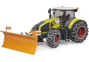 Bruder 3018 Claas Axion 950 mit Schneeketten und Pflug