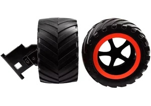 Carrera 370990340 RC Ersatzteil 2 Reifen mit Lenkachse