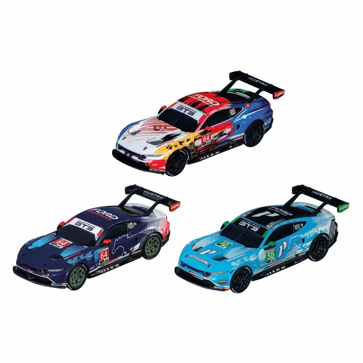 Carrera 15813033 Pull & Speed Auto Ford Mustang GT3 3er Pack