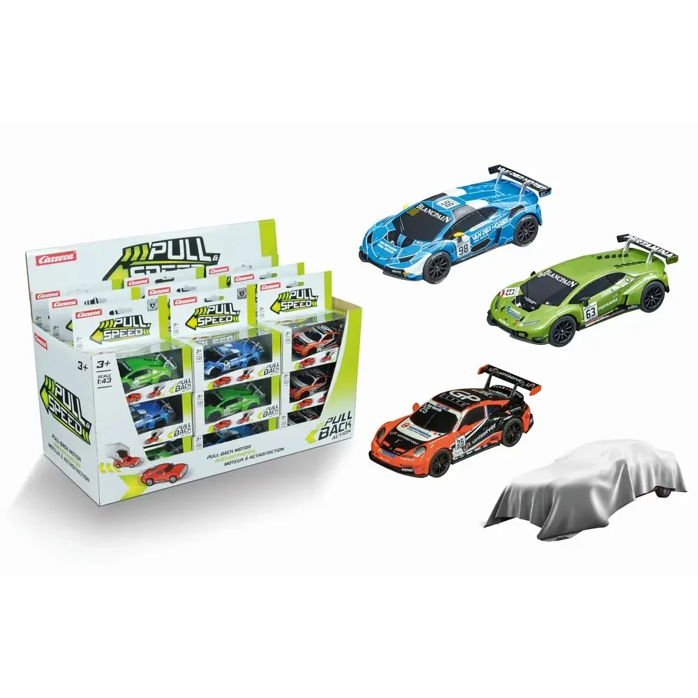 Carrera 15817078 Pull & Speed Auto Display GT Racers, sortiert