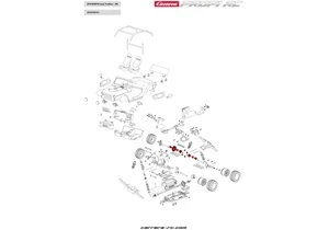 Produktbild von Carrera 370410721 Äußeres Differentialzahnrad, 2x Motorwellenkupplung, 2x Kugellager, 2x Schrauben – Profi RC