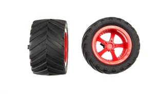 Produktbild von Carrera 370410732 Kleinteile 2 Vorderreifen mit Felgen+ Radaufhängung für Neon Racer II #181054