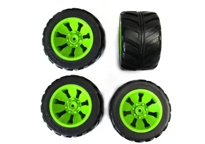 Produktbild von Carrera 370990113 Kleinteile 4 Reifen mit Felgen für Racing Machine (120011, 120007, 120008, 120009) Achtung: Farbe grün!