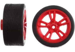 Produktbild von Carrera 370990441 Kleinteile 2 Hinterreifen mit Felgen für Porsche 911, white (162058)