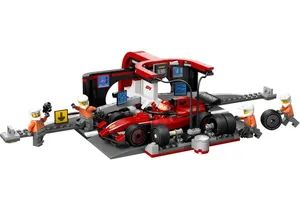 Lego 60443  City  F1  Boxenstopp mit Boxencrew und Ferrari Flitzer