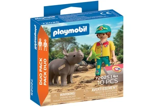 Playmobil 72025   DuoPack Tierpfleger mit Nashorn