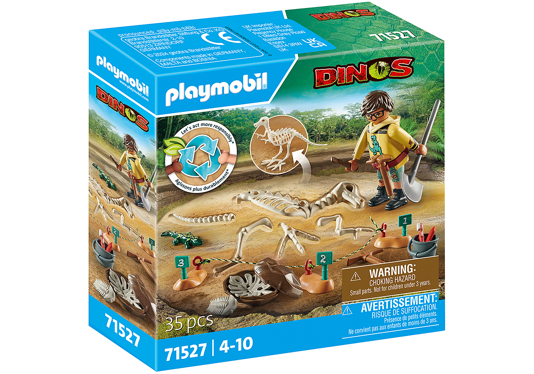 Playmobil 71527  Dinos  Ausgrabungsstätte mit Dino-Skelett