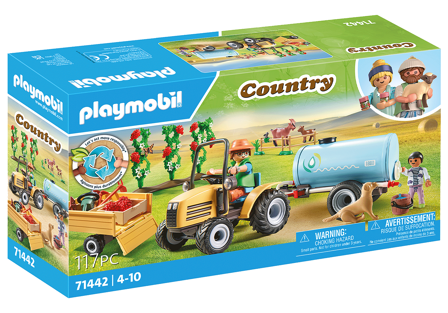Playmobil 71442  Country  Traktor mit Anhänger und Wassertank
