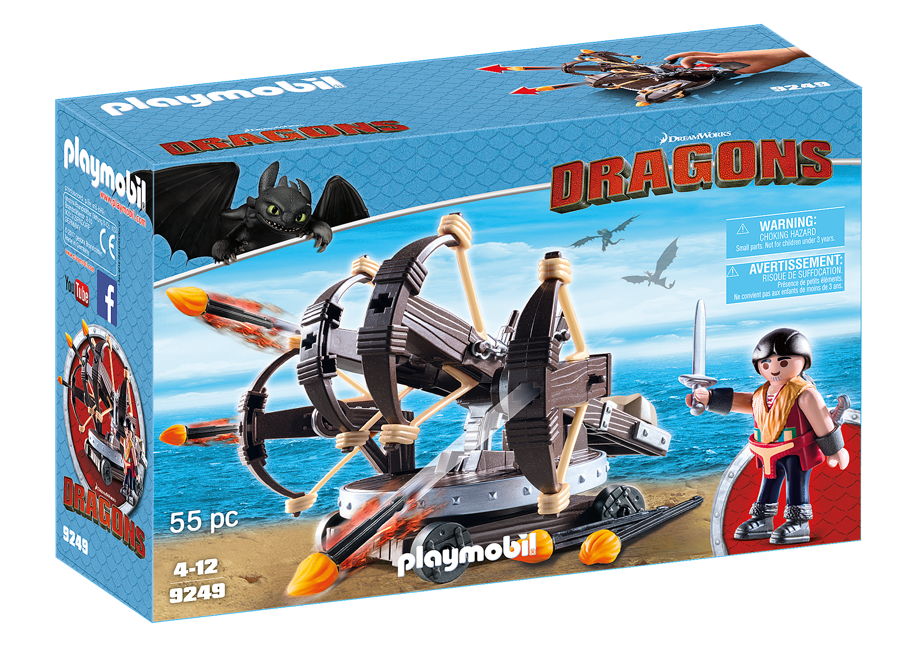Playmobil 9249  Dragons  Eret mit 4-Schuss-Feuer-Balliste