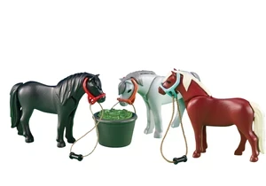 Playmobil 6256 Country 3 Ponys mit Futtertrog (Folienverpackung) – Bild 1