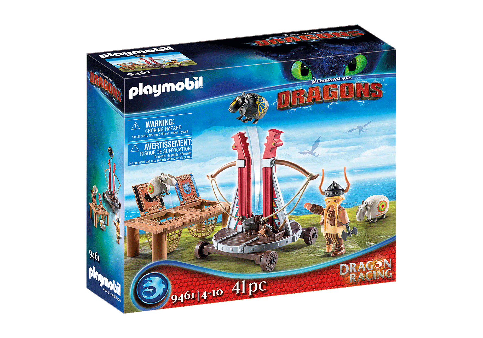 Playmobil 9461  Dragons  Dragon Racing: Grobian mit Schafschleuder