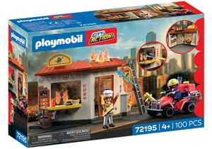 Playmobil 72195 City Action Feuerwehr Quad mit Burger-Bude