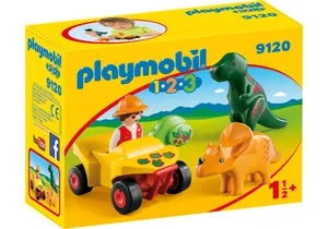 Playmobil 9120 1-2-3   Dinoforscher mit Quad