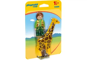 Playmobil 9380 1-2-3   Tierpfleger mit Giraffe