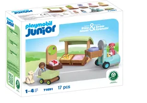 Playmobil 71691 Junior   Bio-Marktstand & Gabelstapler
