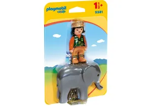 Playmobil 9381 1-2-3   Tierpflegerin mit Elefant