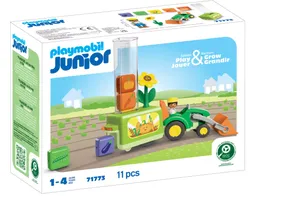 Playmobil 71773 Junior   Traktor mit lustiger Pflanzenmaschine