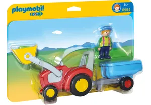 Playmobil 6964 1-2-3   Traktor mit Anhänger