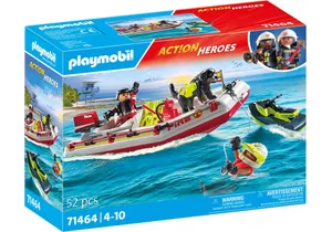 Playmobil 71464  Action Heroes  Feuerwehrboot mit Aqua Scooter