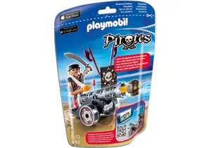 Playmobil 6165  Pirates  Schwarze App-Kanone mit Seeräuber