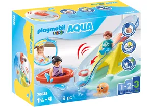 Playmobil 70635 1-2-3   Aqua Badeinsel mit Wasserrutsche
