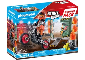 Playmobil 71256  Stunt Show Starter Pack Stuntshow Motorrad mit Feuerwand