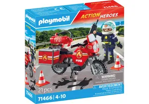 Playmobil 71466  Action Heroes  Feuerwehrmotorrad am Unfallort