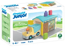 Playmobil 71686 Junior   LKW mit Sortiergarage