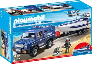 Playmobil 5187  City Action  Polizei-Truck mit Speedboot