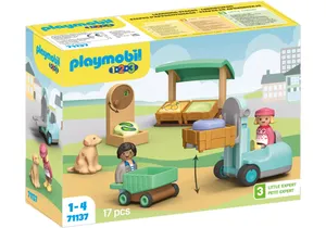 Playmobil 71137 1-2-3   Bio-Marktstand & Gabelstapler