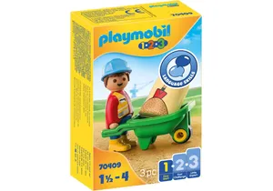Playmobil 70409 1-2-3   Bauarbeiter mit Schubkarre