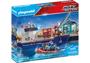Playmobil 70769  City Action  Großes Containerschiff mit Zollboot
