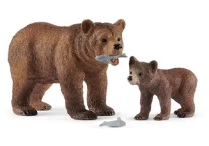 Schleich 42473  Wild Life  Grizzlybär-Mutter mit Jungem