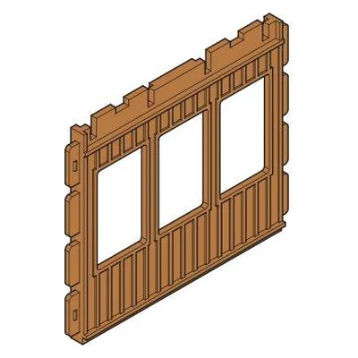 Holzwand 3 Fenster 152