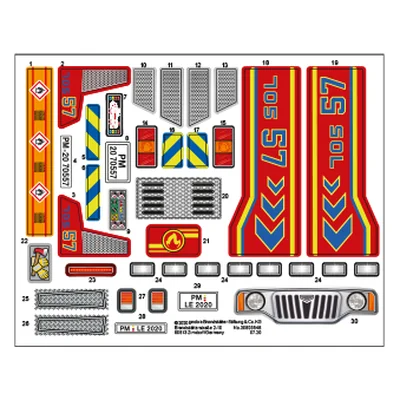 Etikett 70557 "Feuerwehreinsatz mit Lösc