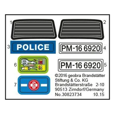 Etikett 6920 "Police-PKW"