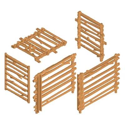 Holzkäfig-Wände 5tlg